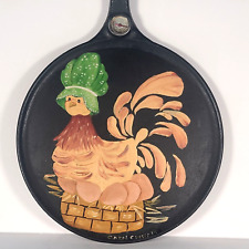 VTG Cast Iron Country Farm Decor Hand Painted Chicken 11