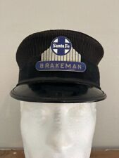 Vintage Santa Fe Railroad Brakeman Hat w/ Badge picture