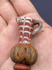 Rare Authentic Old Beautiful Roman Glass Color Full Vase Jar Amulet For Decor picture