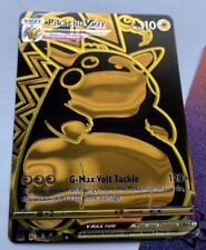 Pikachu VMAX Black And Gold Hallucinogen Shiny Holo Card Custom Card picture