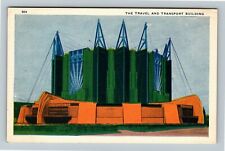Chicago IL-Illinois, Worlds Fair The Travel & Transport Building, Linen Postcard picture