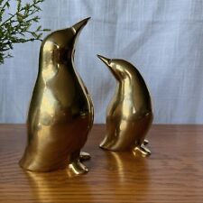 Set of 2 Vintage Brass Penguins picture