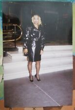 Found Photo Pretty Blonde hair African American Black Woman Leather Outfit BR63 picture