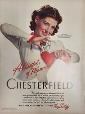 1940 Chesterfield Cigarettes Print Advertising LIFE Miss America Valentine Girl picture