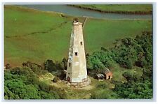 c1950's Aerial View Cape Fear Lighthouse Smith Island North Carolina NC Postcard picture