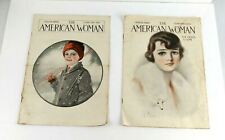 Vintage Antique LOT of 2 The American Woman Patriotic Magazine Feb 1919 / 1920 picture
