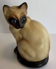 Vintage Napcoware Siamese Cat Figurine w/Blue Eyes Sitting Pose 8 1/2” Japan picture