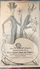 1881 Victorian Trade Card-TWO NICE FOR ANYTHING-A VIGNOLO LIQUORS CIGARS LOS ANG picture