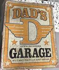 Desperate Enterprises Dad's Garage Tin Sign - Nostalgic Vintage Metal Wall Decor picture