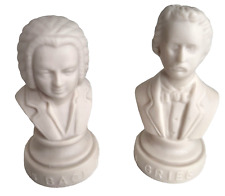 2 Two Halbe Plastic Musical Classical Composers Bust 4 1/4
