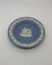 Vintage Wedgwood Blue Jasperware Trinket Dish ~ Decorative Round Plate 4.5” picture