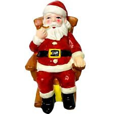 Santa Claus Smoking a Pipe on Rocking Chair Christmas Figurine RB Japan Vintage picture
