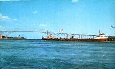Postcard, The Blue Water Bridge, Port Huron, Michigan, Canada Steamship Lines picture