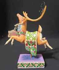 Jim Shore Dash Away - Reindeer with Green Blanket Figurine #118111 picture
