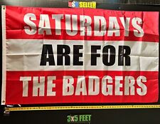 Football Flag  Wisconsin Badgers NFL Man Cave Beer USA Sign 3x5' picture