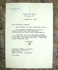 Daniel Patrick Moynihan ~1989 Letter~ USA Senate Congress Diamond Keuka Germany picture