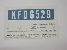 Vintage Amateur Ham Radio QSL Postcard Card - KFD 6529 - Fresno, CA picture