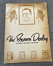 1944 Brown Derby Restaurant Dinner Menu Hollywood California Signed Bing Crosby picture