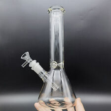 10'' Glass Hookahs Water Pipe Clear Bong w/ ICE catcher 14mm Bowl picture