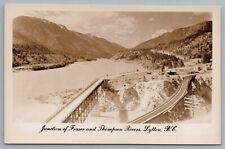 Junction Of Fraser  Thompson Rivers Lytton BC Canada RPPC Real Photo Postcard picture