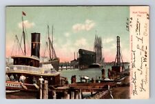 Port Tamper FL-Florida, Ships At Harbor, Antique Souvenir Vintage c1908 Postcard picture