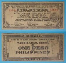 1942 Philippines ~ BOHOL 1 Peso ~ WWII Emergency Note ~ BOH-104 /664 picture