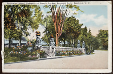 Postcard Prospect Park Brooklyn New York Flower Garden Entrance Postmarked 1929 picture