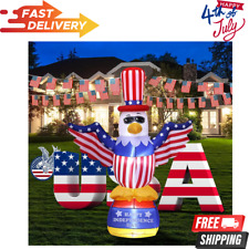 8ft Eagle Inflatable Decoration with LED Lights for 4th of July Celebrations picture