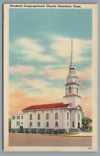Westfield Congregational Church Danielson Connecticut Linen Postcard Unposted picture
