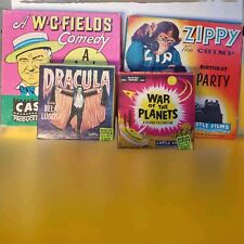 4 LOT SUPER 8 VTG MOVIE SET, W.C. Fields, Dracula, zippy and war of the planets picture