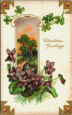C.1907 ANTIQUE MERRY CHRISTMAS GREETINGS POSTCARD picture