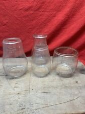 Lot Of 4  Glass Dietz NY & 1 BergerUSA Replacement Lantern Globes Estate Find picture