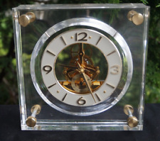 Vintage 1975 - 1982 LUCITE Seiko Battery Mantle Skeleton Clock - Works - MINTY picture