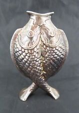 Rare Christofle Deux Poissons Silver Plated Bud Vase Two Fish Pisces France 5.5