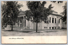 Postcard New Library c1908 Elkhart, IN H5 picture