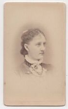 ANTIQUE CDV CIRCA 1870s G.H. DANA GORGEOUS YOUNG LADY PROVIDENCE RHODE ISLAND picture