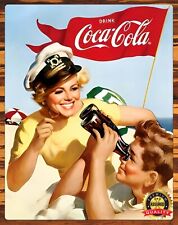 Coca-Cola - Coke - Refreshment Ahead - Restored - Metal Sign 11 x 14 picture