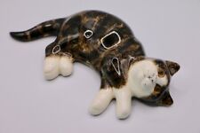Vintage Mike Hinton Winstanley Pottery Tabby Cat with Glass Eyes - 11