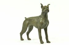 Vintage bronze brass boxer dog statue handmade figurine figure sculpture Artwork picture