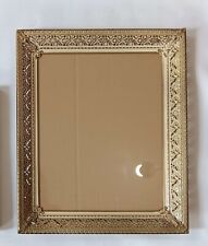 Vintage Mid-Century Ornate Filigree Brass 8 x 10 Photo Picture Frame. Gold Toned picture
