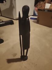 Hand Carved Ebony Wood Solid Piece African Art Tribal Spear Statue Unique picture