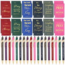 Qeeenar 24 Set Bible Notebooks Pens Gifts Christian Gifts Mini Bibles in Bulk... picture