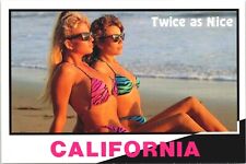Twice as Nice California girls Postcard Risque Ocean 90's 80's Pinup Beach picture