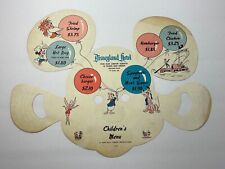 Vintage 1968 Disneyland Hotel Menu Mickey Mouse Mask picture