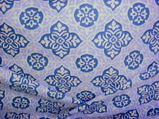 8-3/8Y BRAEMORE AUGUSTE COBALT SKY BLUE FLORAL PRINTED COTTON UPHOLSTERY FABRIC picture