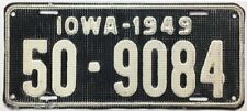 Iowa 1949 Waffle License Plate 50-9084 Jasper County Original Paint picture