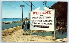 Postcard The Town Crier, Provincetown, Mass sign H164 picture