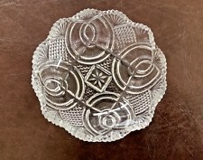 Vintage Mid Century Modern Condiment Server Nut Dish Diamondback Cut Glass picture