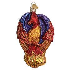 Old World Christmas Fiery Phoenix Glass Ornament FREE BOX 5 inch Multicolor picture