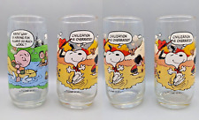 Lot of 4 Vtg Peanuts McDonalds Glasses Cup Tumbler Camp Snoopy Charlie Brown picture